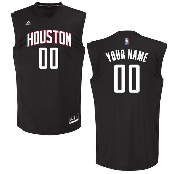 Men Houston Rockets Adidas Black Custom Chase NBA Jersey